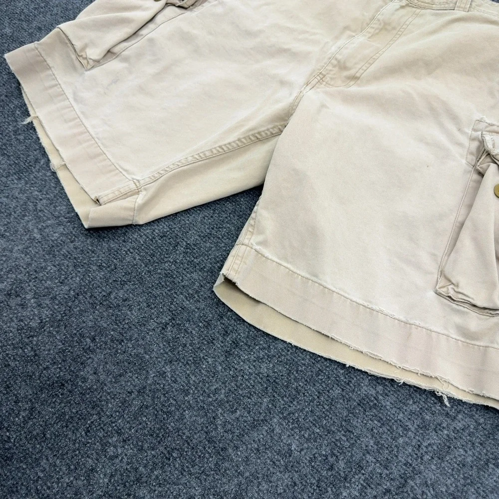 Polo Ralph Lauren Cargo Shorts Mens 36 Tan Cotton Distressed Gorpcore Utility